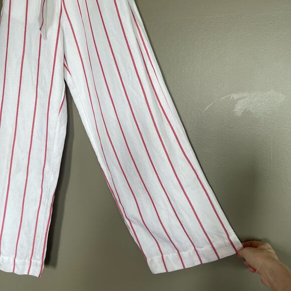 Rails Harper‎ Jumpsuit Size XS White Red Reef Stripe Belted Tie-Waist Lyocell - Picture 10 of 16